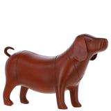 Handmade Large Leather Footstool in Dog Shape: LA8-Dog