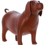 Handmade Large Leather Footstool in Dog Shape: LA8-Dog