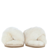Fenland Ladies Sheepskin Crossover Slippers Natural: LADIES CROSSOVER