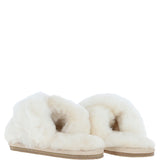 Fenland Ladies Sheepskin Crossover Slippers Natural: LADIES CROSSOVER