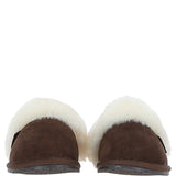 Fenland Real Sheepskin Wool Mule Slippers Brown: ladies elena