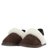 Fenland Real Sheepskin Wool Mule Slippers Brown: ladies elena