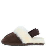 Fenland Real Sheepskin Wool Mule Slippers Brown: ladies elena