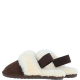 Fenland Real Sheepskin Wool Mule Slippers Brown: ladies elena