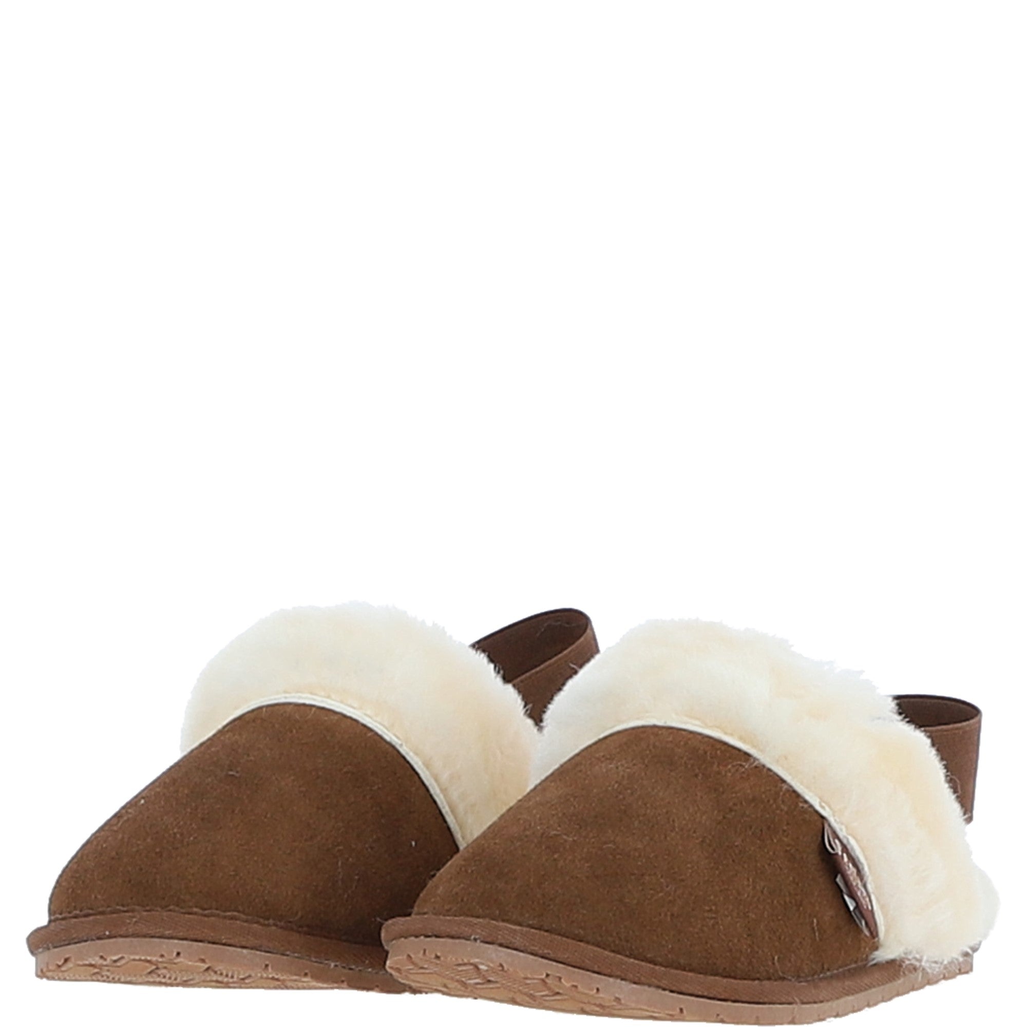 Fenland Real Sheepskin Wool Mule Slippers Chestnut: ladies elena