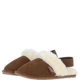 Fenland Real Sheepskin Wool Mule Slippers Chestnut: ladies elena