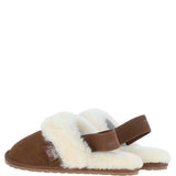 Fenland Real Sheepskin Wool Mule Slippers Chestnut: ladies elena