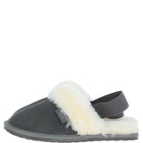 Fenland Real Sheepskin Wool Mule Slippers Grey: ladies elena