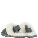 Fenland Real Sheepskin Wool Mule Slippers Grey: ladies elena