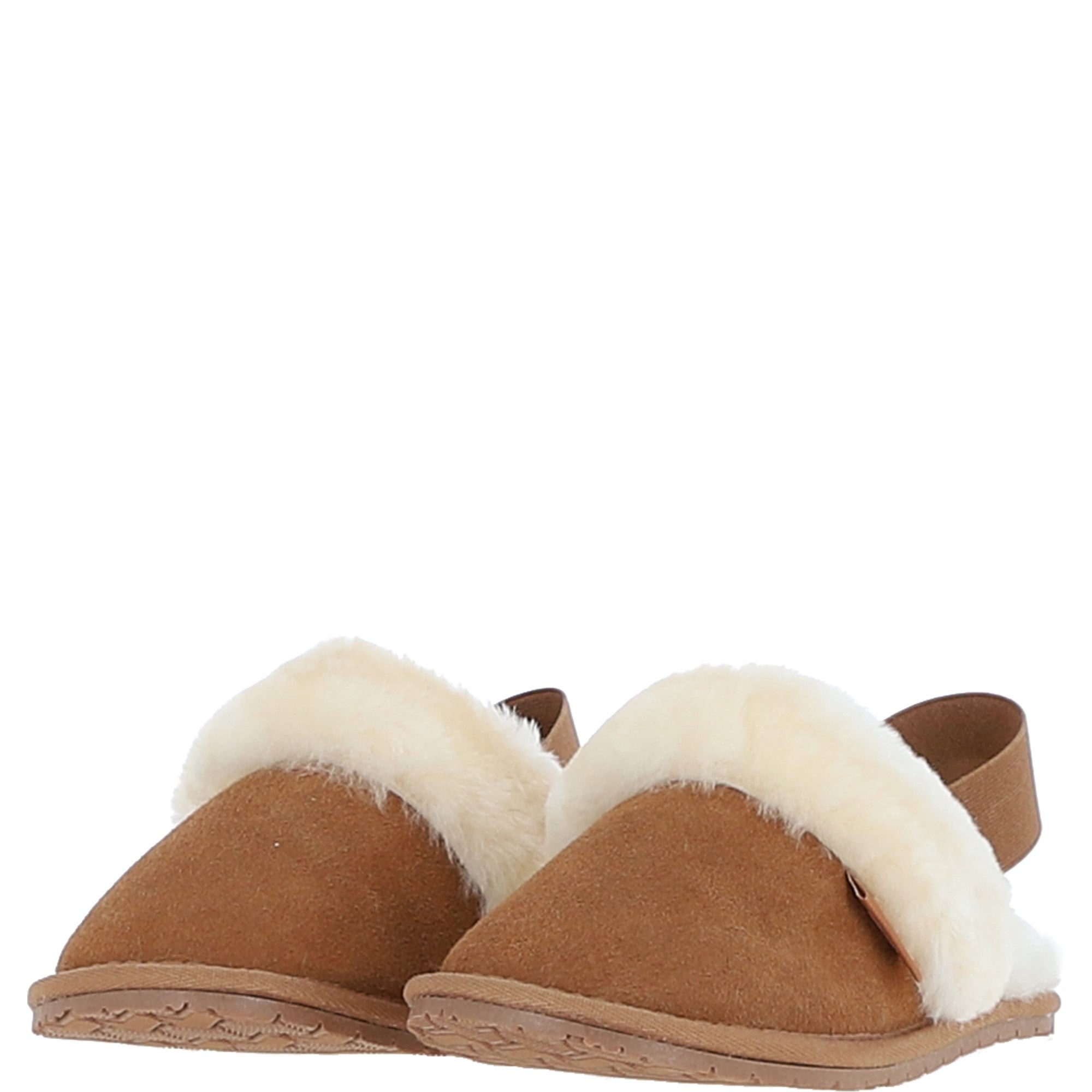 Fenland Real Sheepskin Wool Mule Slippers Tan: ladies elena