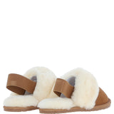 Fenland Real Sheepskin Wool Mule Slippers Tan: ladies elena