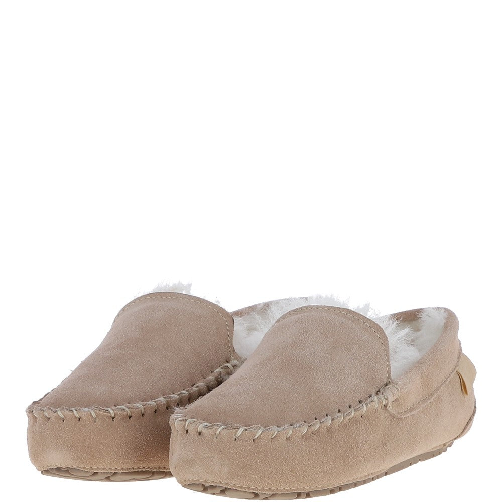 Fenland Ladies  Suede Sheepskin Loafers Beige: LADIES LOAFERS