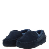 Fenland Ladies  Suede Sheepskin Loafers Navy: LADIES LOAFERS