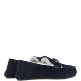 Women's Classic  Suede Sheepskin Moccasins Navy: Megan
