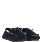 Women's Classic  Suede Sheepskin Moccasins Navy: Megan