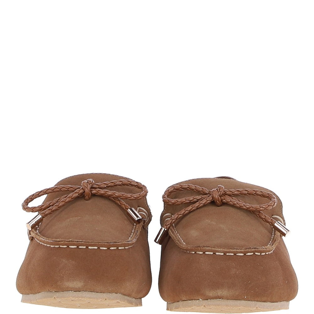 Women's Classic  Suede Sheepskin Moccasins Tan: Megan