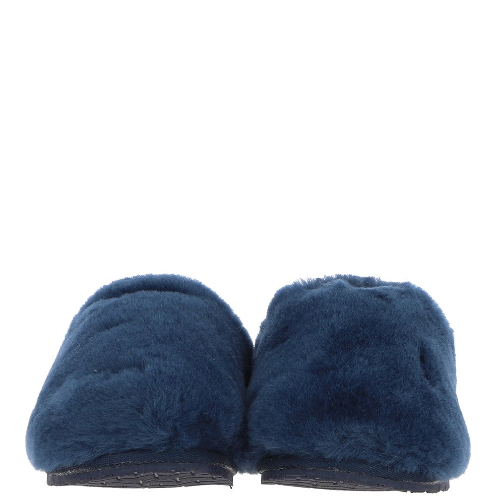 Fenland Ladies Classic Sheepskin Scuffs Navy: LADIES SCUFFS