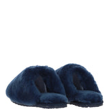 Fenland Ladies Classic Sheepskin Scuffs Navy: LADIES SCUFFS