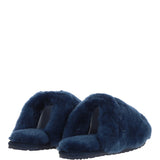 Fenland Ladies Classic Sheepskin Scuffs Navy: LADIES SCUFFS