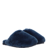 Fenland Ladies Classic Sheepskin Scuffs Navy: LADIES SCUFFS