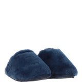 Fenland Ladies Classic Sheepskin Scuffs Navy: LADIES SCUFFS