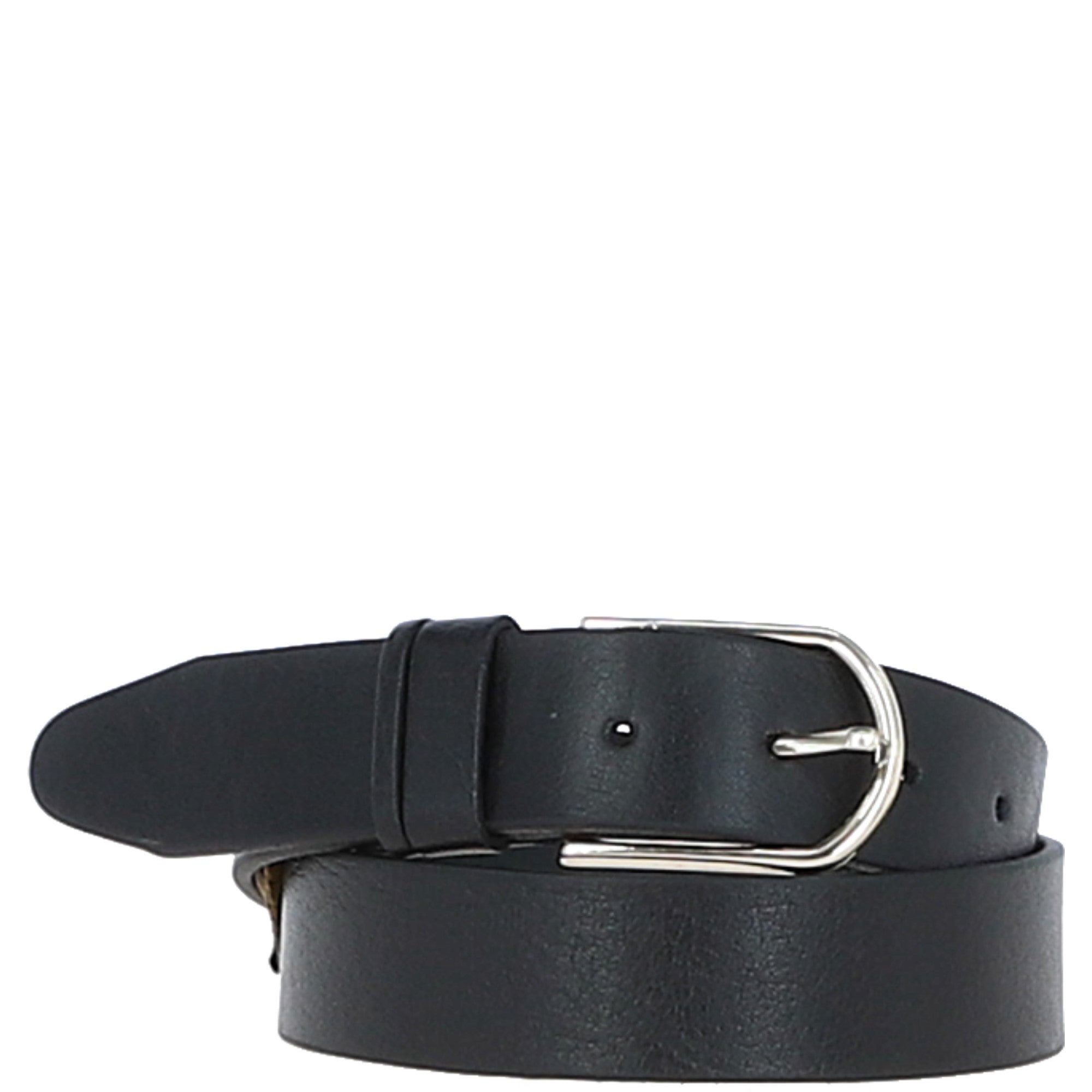 Women's Fashion Leather Belt with Gold Metal Pin Buckle Black: LB-301