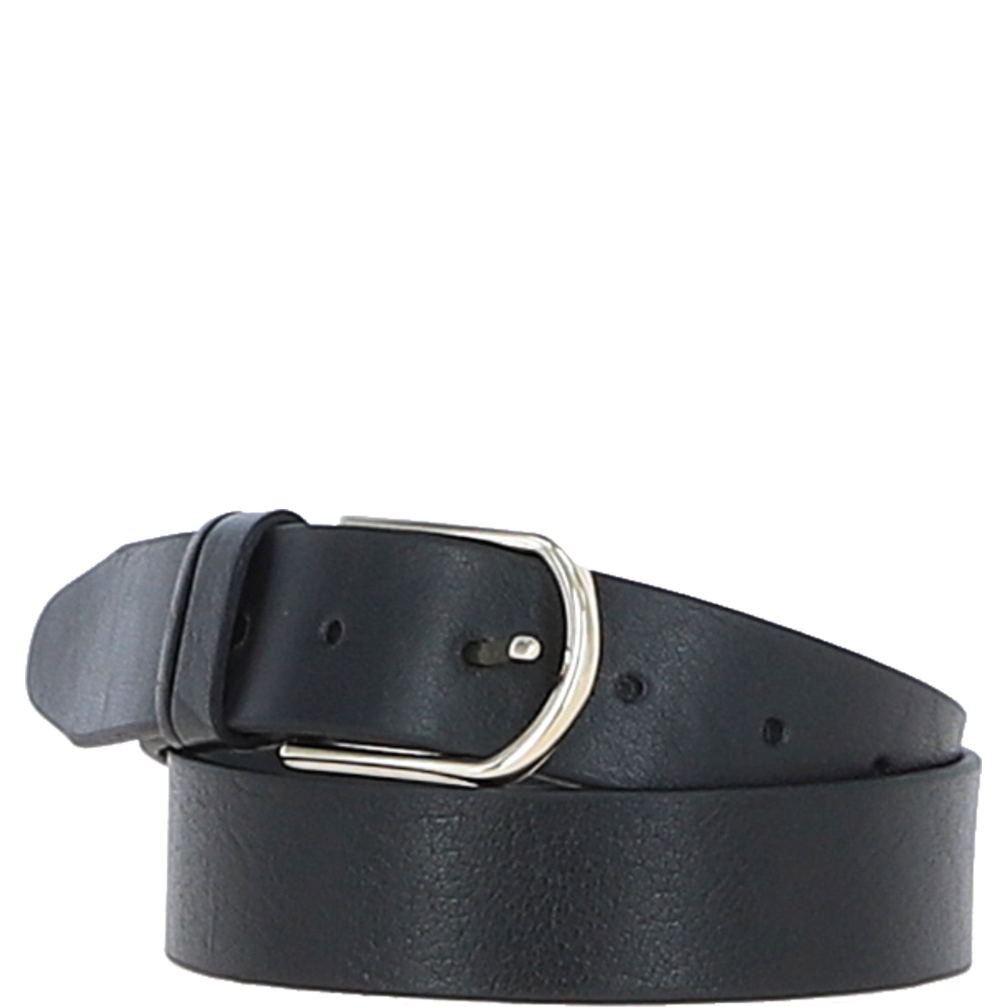 Women's Fashion Leather Belt with Gold Metal Pin Buckle Black: LB-301