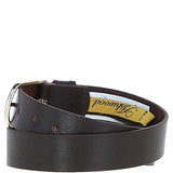 Women's Fashion Leather Belt with Gold Metal Pin Buckle Brown: LB-301