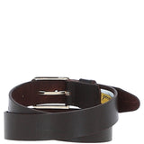 Women's Fashion Leather Belt with Gold Metal Pin Buckle Brown: LB-301