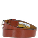 Women's Fashion Leather Belt with Gold Metal Pin Buckle Chestnut: LB-301
