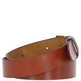 Women's Fashion Leather Belt with Gold Metal Pin Buckle Chestnut: LB-301