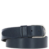 Women's Fashion Leather Belt with Gold Metal Pin Buckle Navy: LB-301