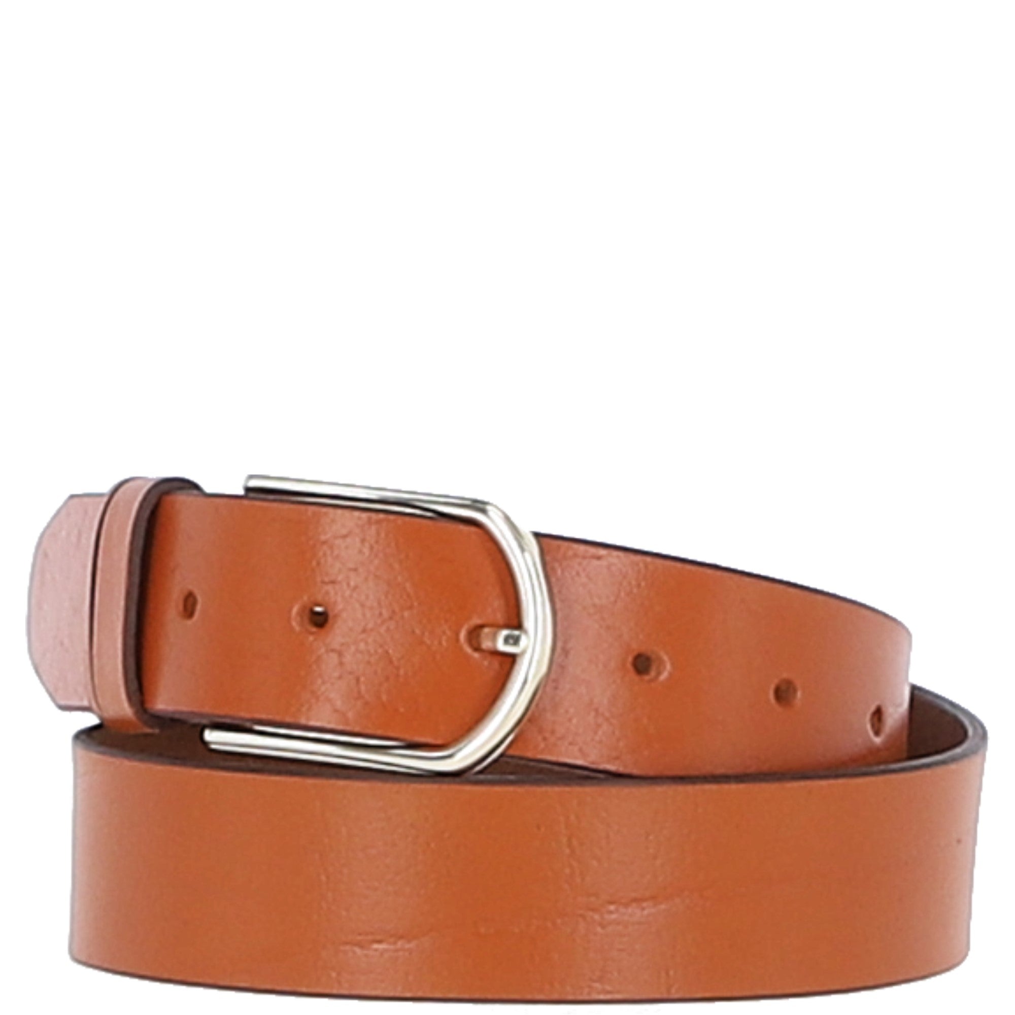 Women's Fashion Leather Belt with Gold Metal Pin Buckle Tan: LB-301