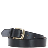 Women's Fashion Leather Belt with Gold Metal Pin Buckle Black: LB-303