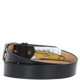 Women's Fashion Leather Belt with Gold Metal Pin Buckle Black: LB-303