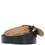 Women's Fashion Leather Belt with Gold Metal Pin Buckle Black: LB-303