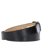 Women's Fashion Leather Belt with Gold Metal Pin Buckle Black: LB-303