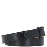 Women's Fashion Leather Belt with Gold Metal Pin Buckle Black: LB-303
