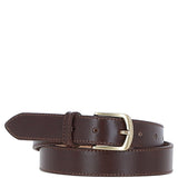 Women's Fashion Leather Belt with Gold Metal Pin Buckle Brown: LB-303