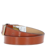 Women's Fashion Leather Belt with Gold Metal Pin Buckle Tan: LB-303