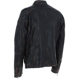 Vintage Wash Leather Biker Jacket Black: Lent 2