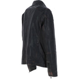 Vintage Wash Leather Biker Jacket Black: Lent 2