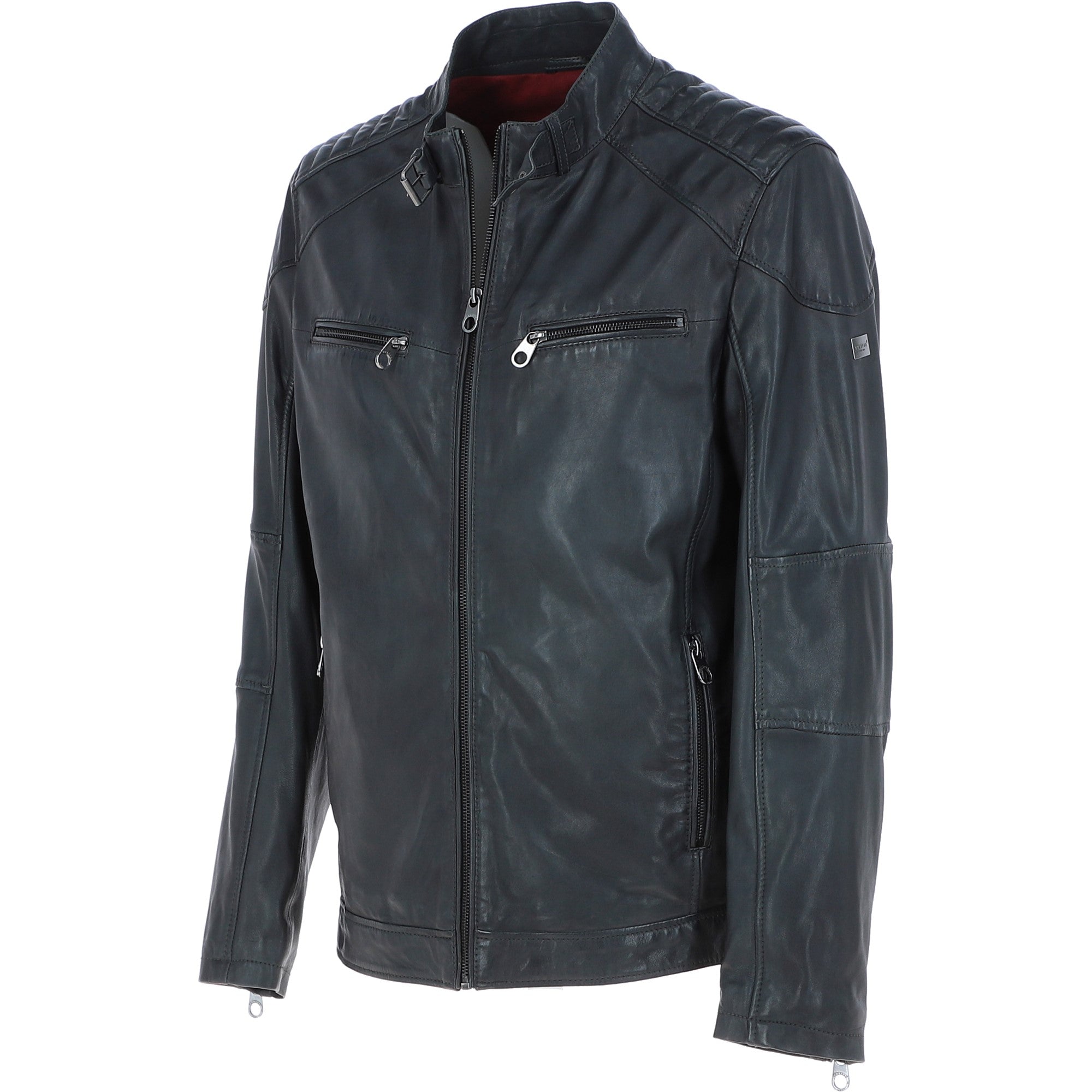 Leather Biker Jacket Charcoal: Lent 2