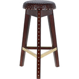 Exquisite 3 Wood Legs Leather Barstool Chestnut: LF-134