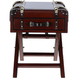 Luxury Real Leather Bed Side Cabinet Chestnut: LF-150