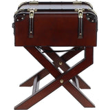 Luxury Real Leather Bed Side Cabinet Chestnut: LF-150