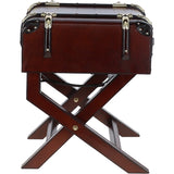 Luxury Real Leather Bed Side Cabinet Chestnut: LF-150