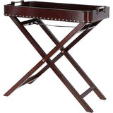 Luxury Real Leather Butlers Serving Tray Chestnut: LF-156