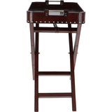 Luxury Real Leather Butlers Serving Tray Chestnut: LF-156