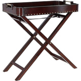 Luxury Real Leather Butlers Serving Tray Chestnut: LF-156